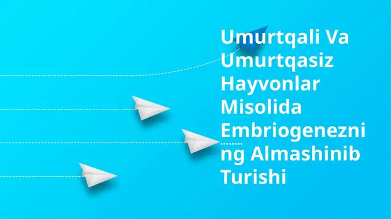 Umurtqali Va Umurtqasiz Hayvonlar Misolida Embriogenezning Almashinib Turishi