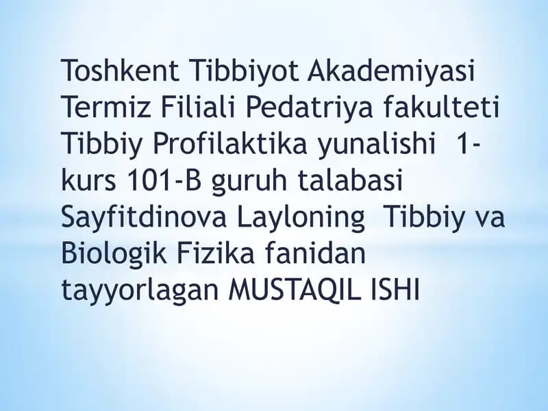 Kompyuter tomografiyasi va uni ishlashining fizik asoslari