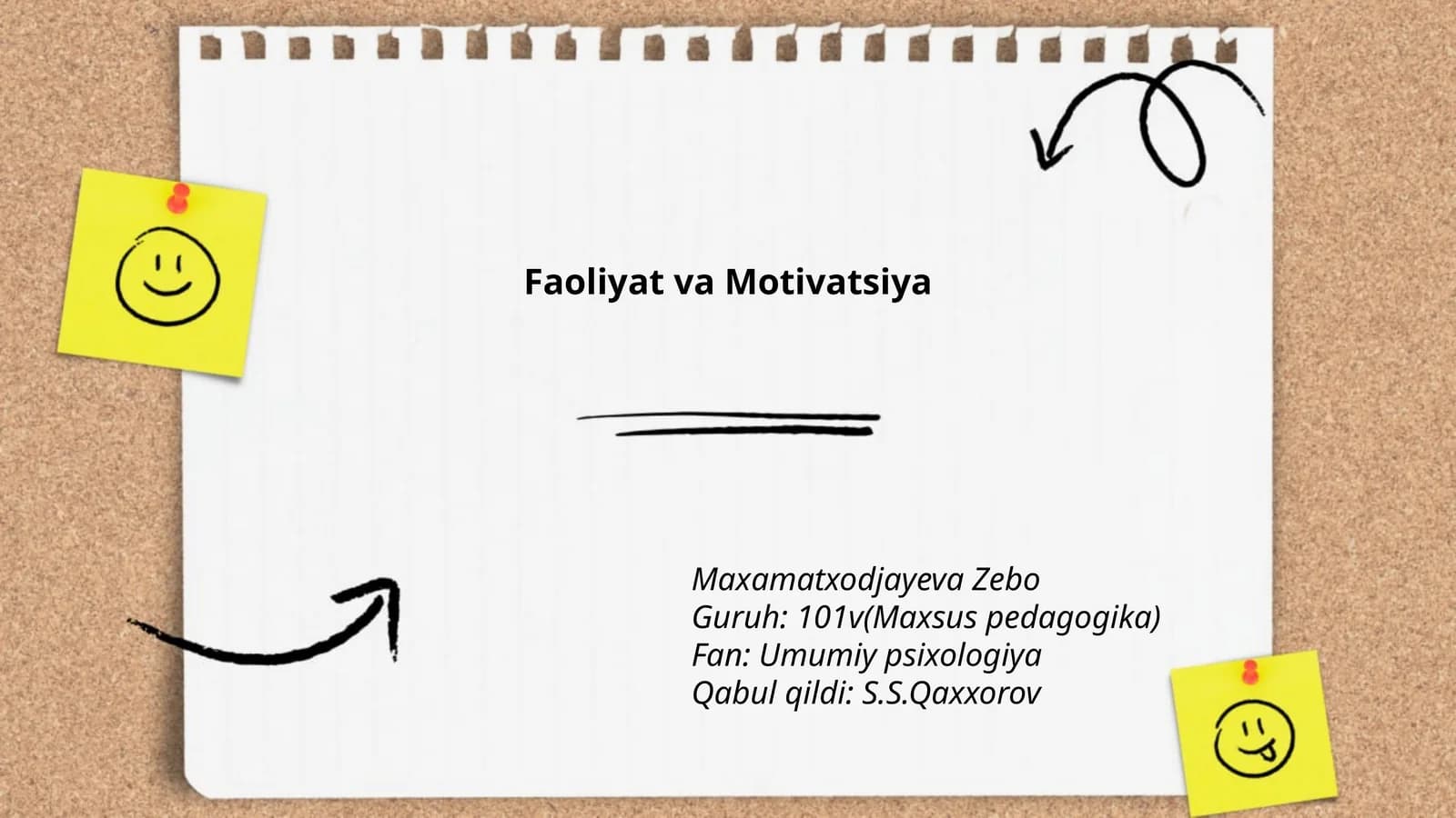 Faoliyat va Motivatsiya
