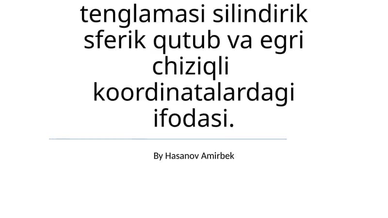 Navier-Stokes Tenglamasi