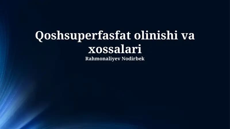 Superfosfatning saqlash sharoitlari