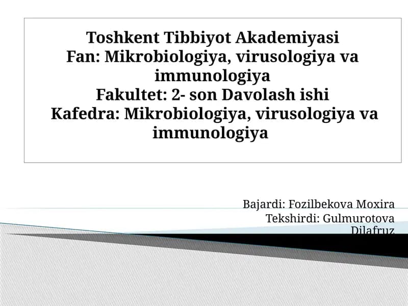 Shartli patogen dioriyaogen ichak gruppa bakteriyalari: Sitobakter, Klebsiella, Enterobakter