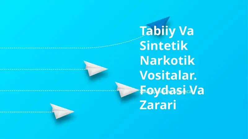 Tabiiy Va Sintetik Narkotik Vositalar. Foydasi Va Zarari