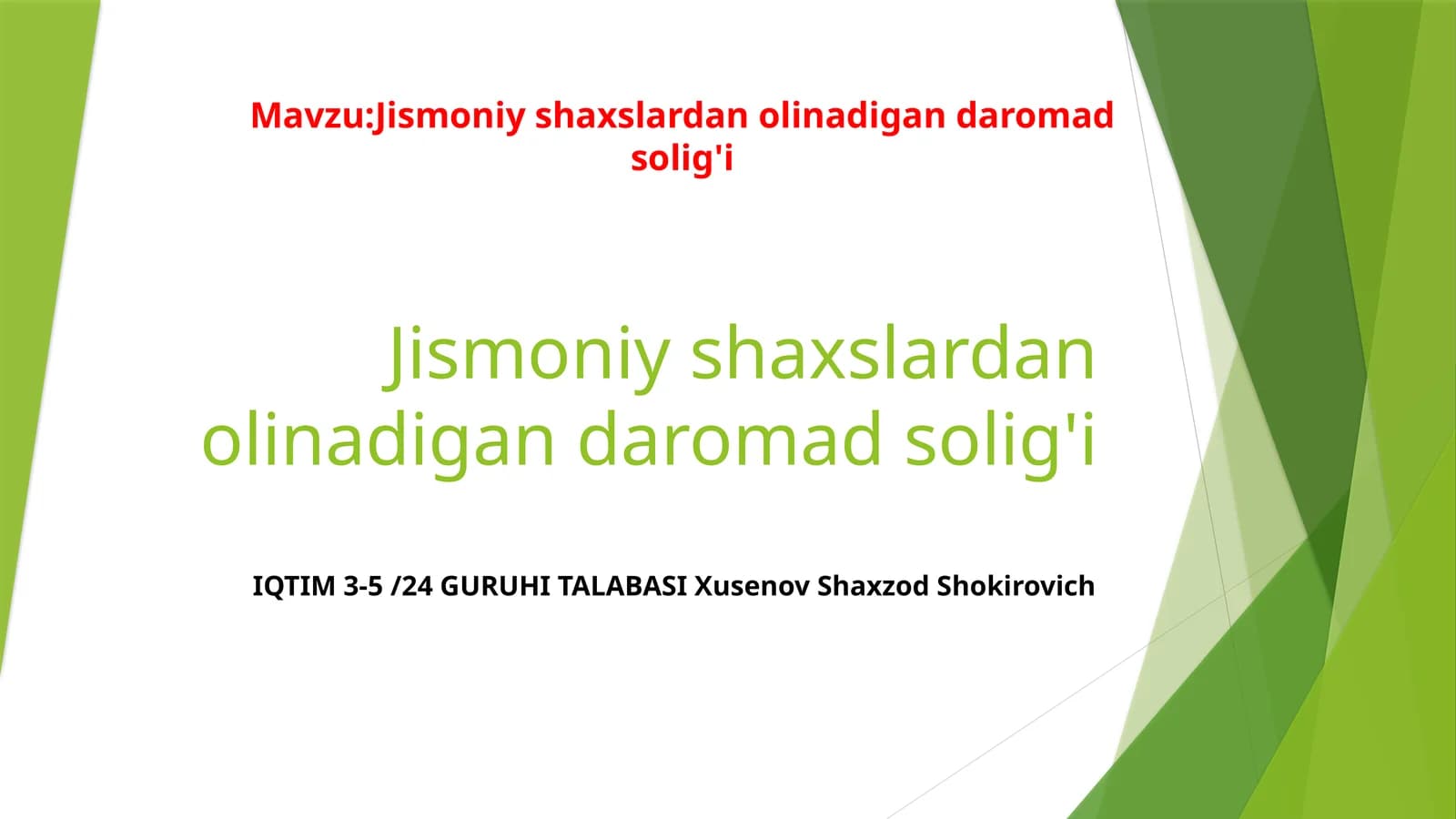 Jismoniy shaxslardan olinadigan daromad solig'i