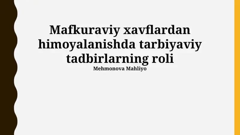 Tarbiyaviy tadbirlarning roli