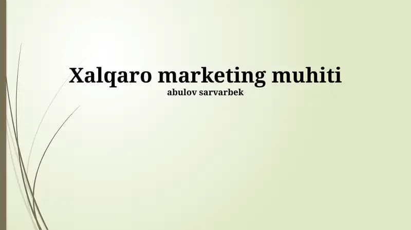 Xalqaro marketing muhiti