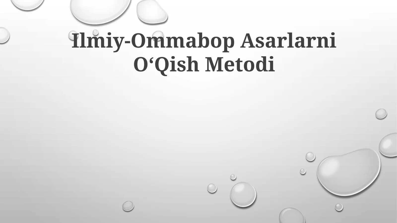 Ilmiy-Ommabop Asarlarni OʻQish Metodi