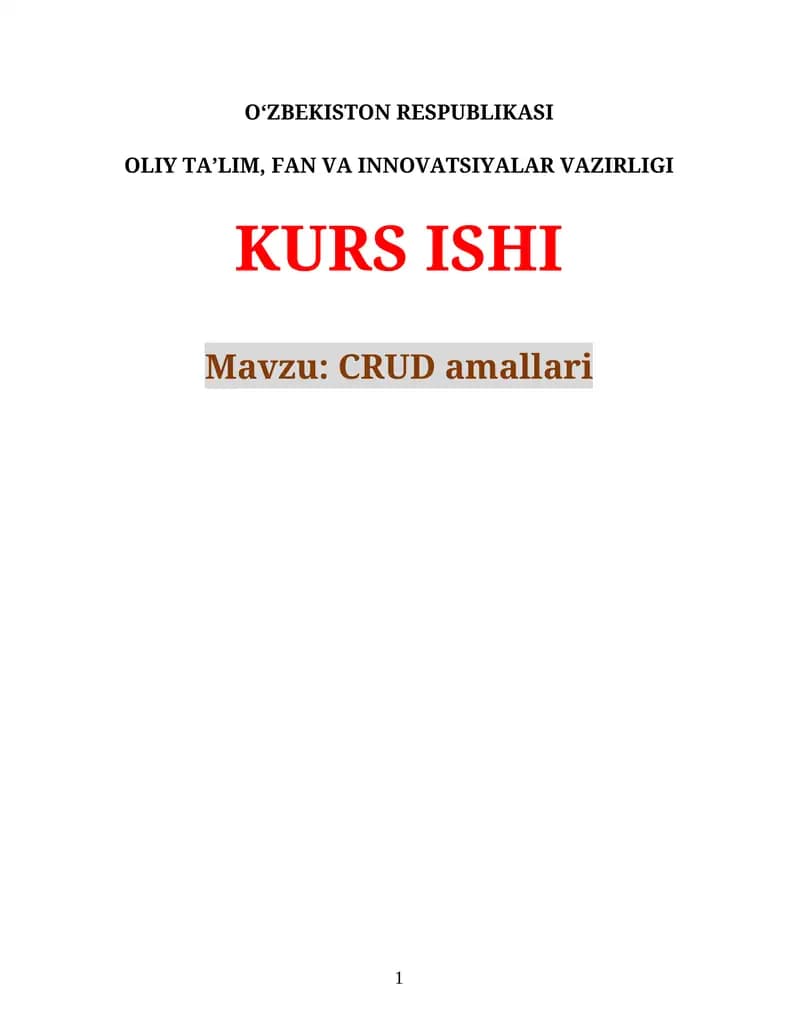 CRUD amallari