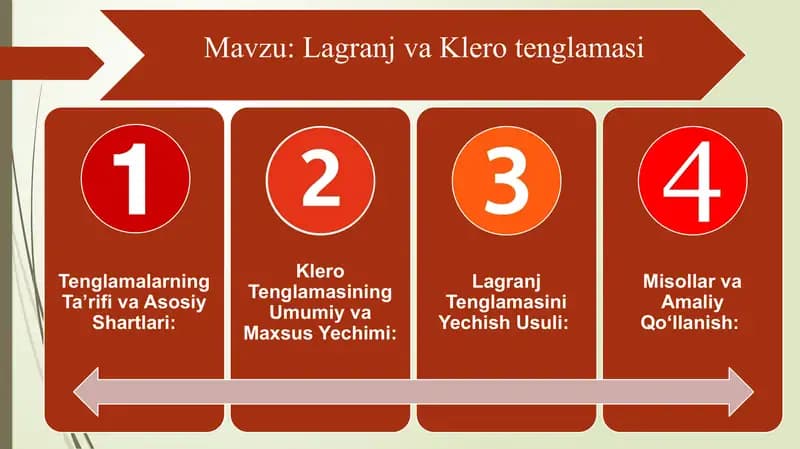 Lagranj va Klero tenglamalari