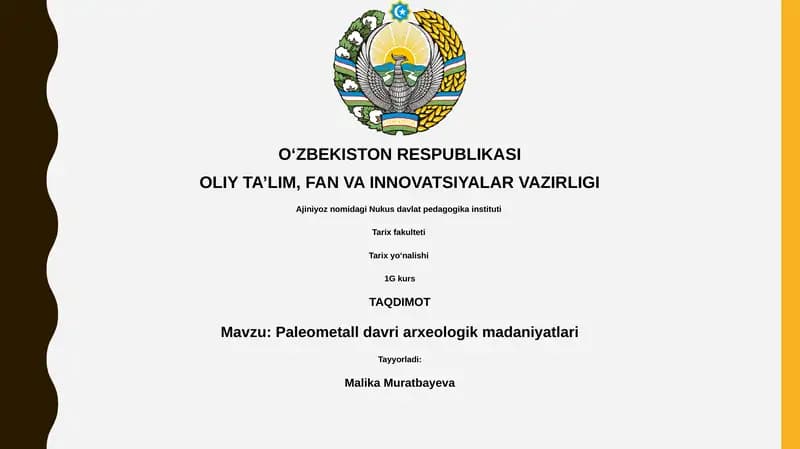Paleometall davri arxeologik madaniyatlar
