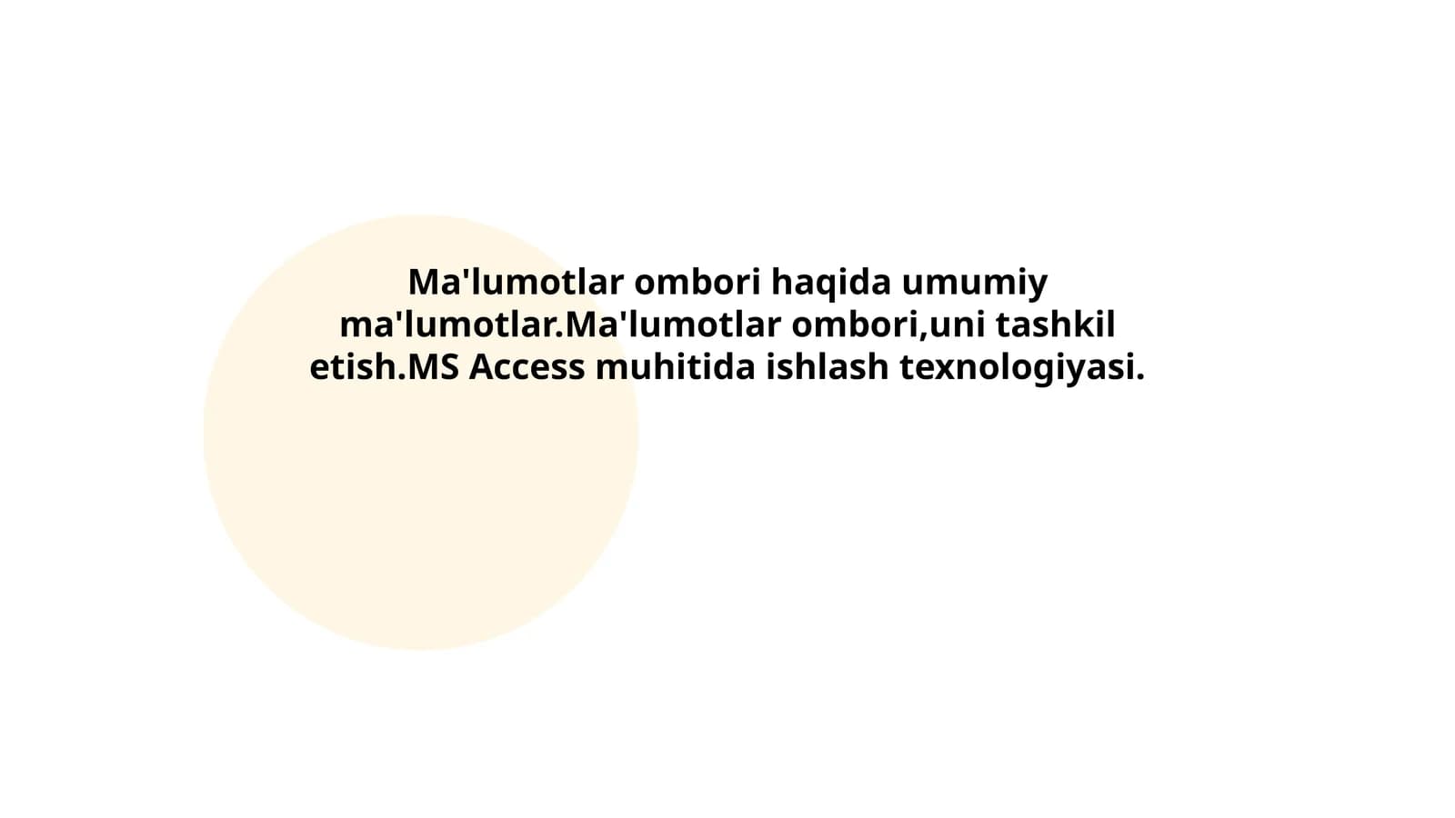 Ma'lumotlar ombori va uning mohiyati