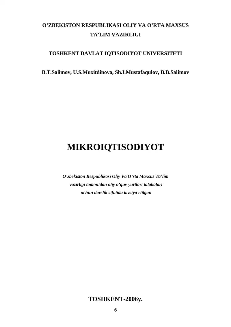 Mikroiqtisodiyot