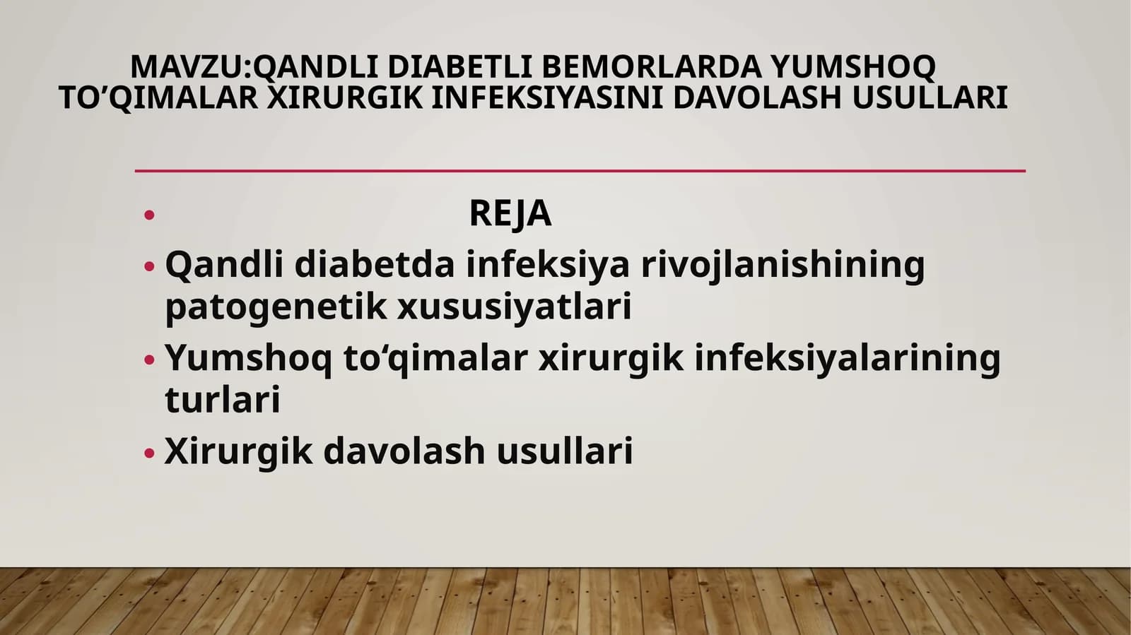QANDLI DIABETLI BEMORLARDA YUMSHOQ TO’QIMALAR XIRURGIK INFEKSIYASINI DAVOLASH USULLARI