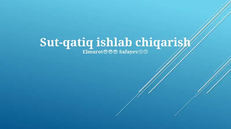 Sut-qatiq ishlab chiqarish