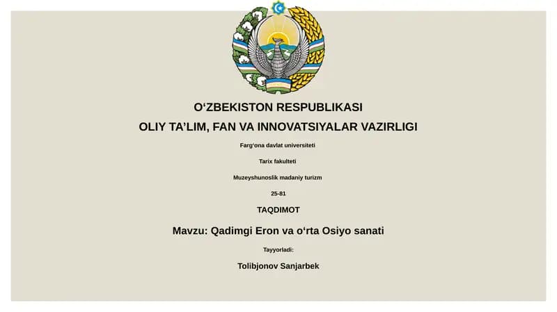 Qadimgi Eron va oʻrta Osiyo sanati
