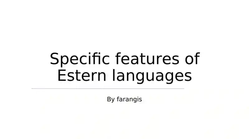 Eastern languages