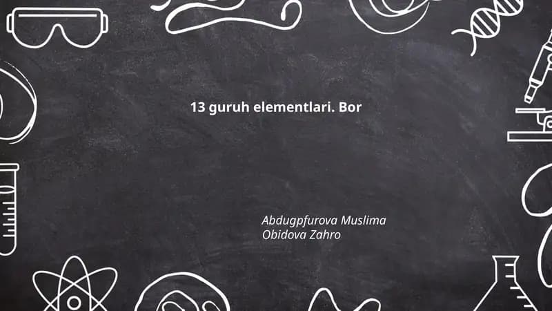 13-guruh elementlari: umumiy xususiyatlari