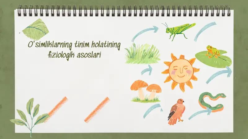 O'simliklarning tinim holatining fiziologik asoslari