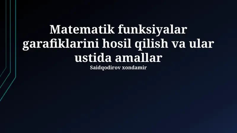 Matematik funksiyalar grafiklarini yaratish