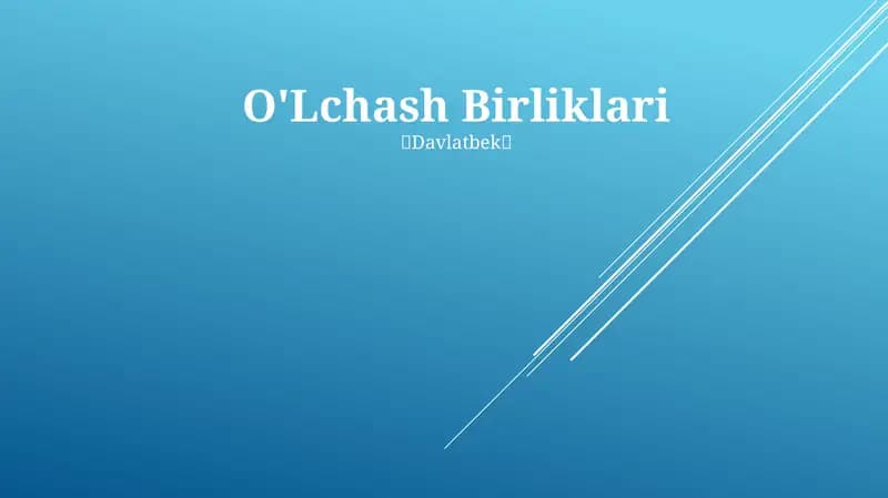 O'lchash Birliklari
