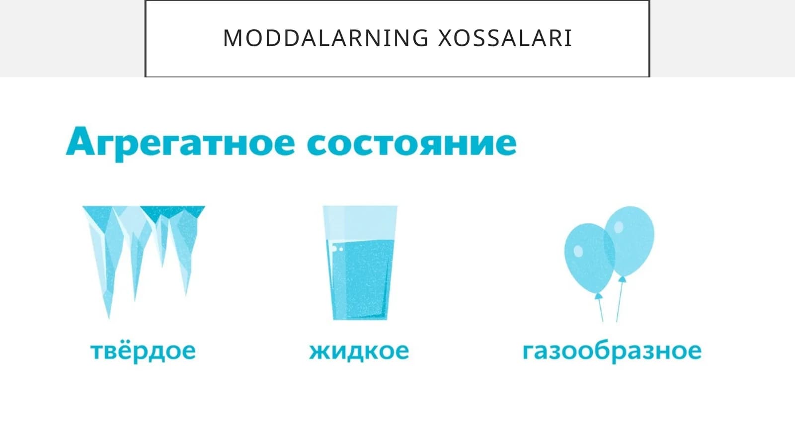 Moddalarning xossalari