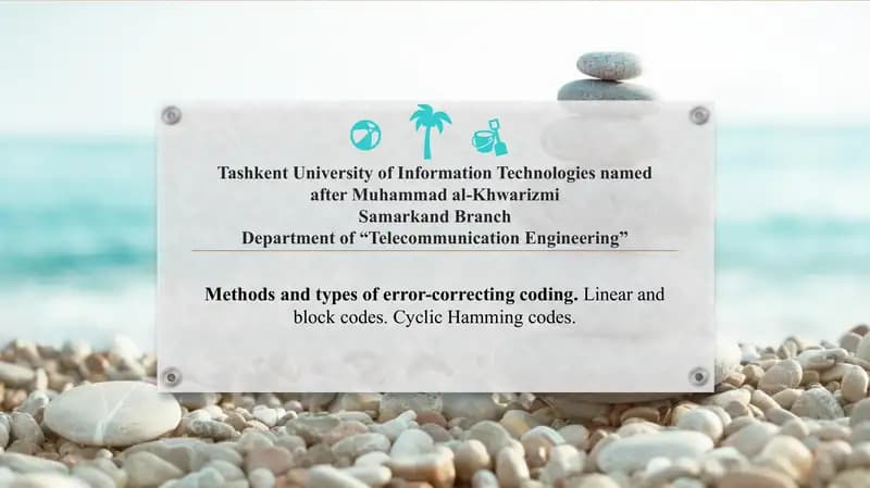 Error-Correcting Coding haqida inglizcha taqdimot