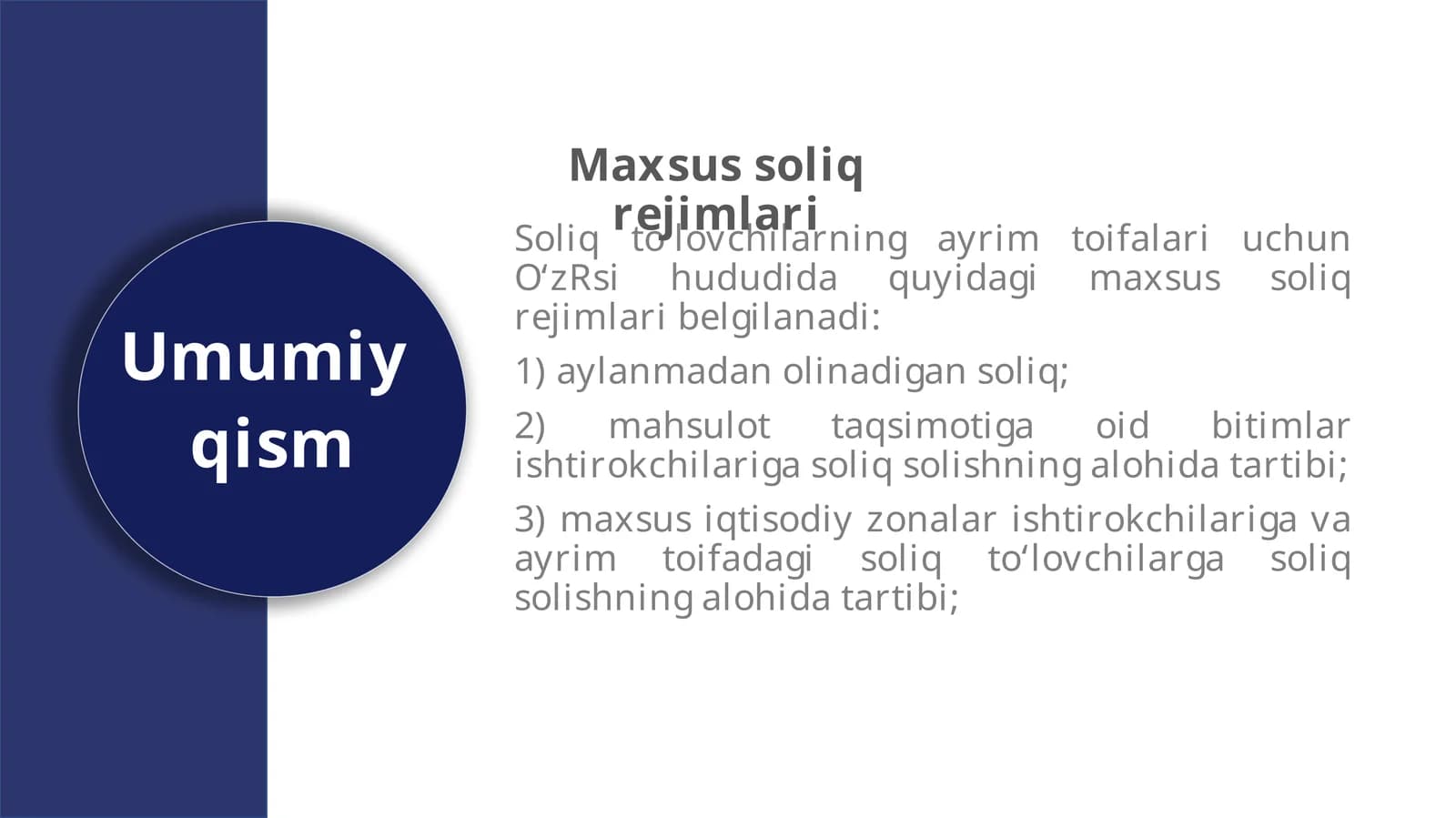 Maxsus soliq rejimlari