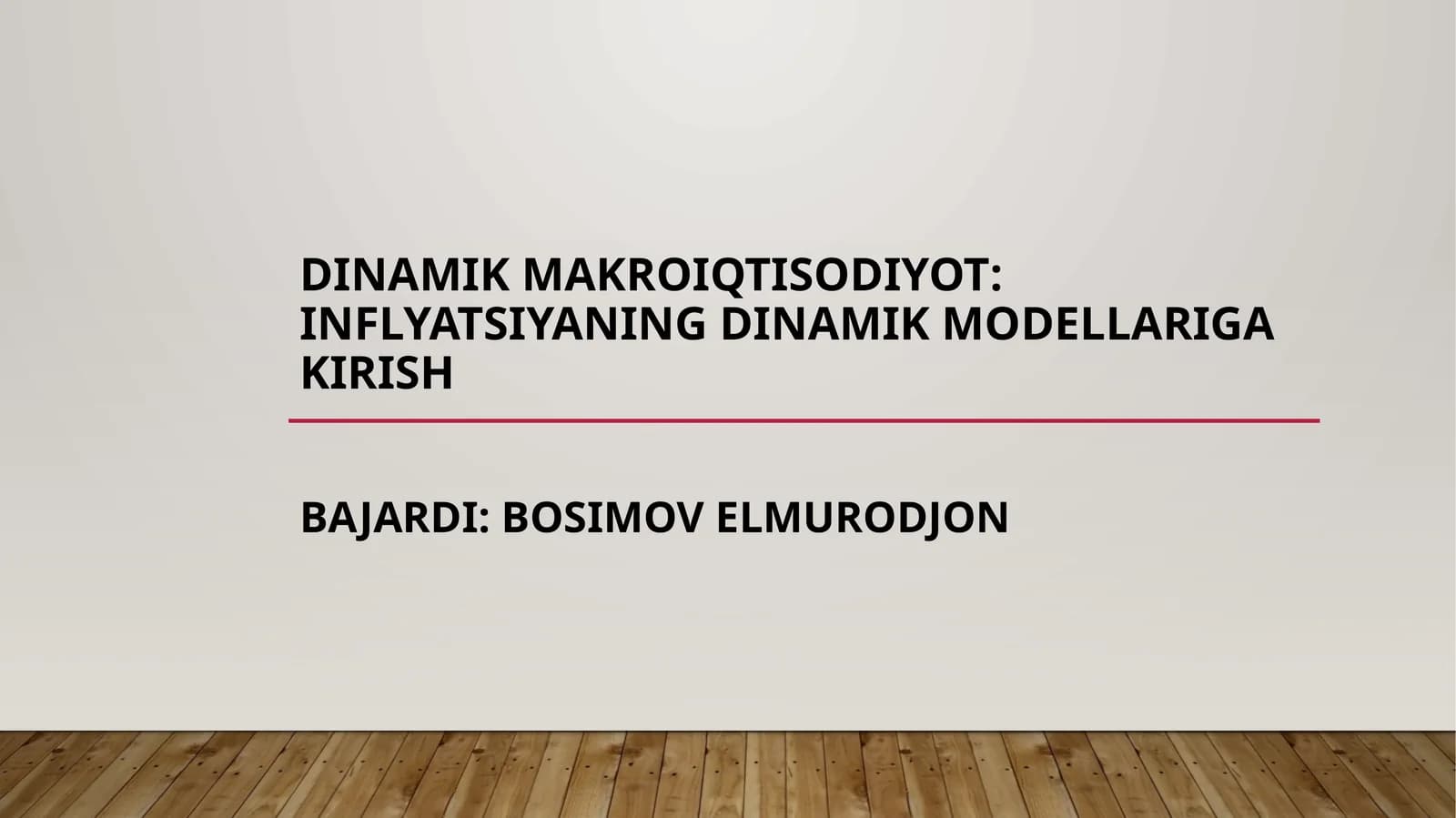 Dinamik Makroiqtisodiyot: Inflyatsiyaning Dinamik Modellariga Kirish