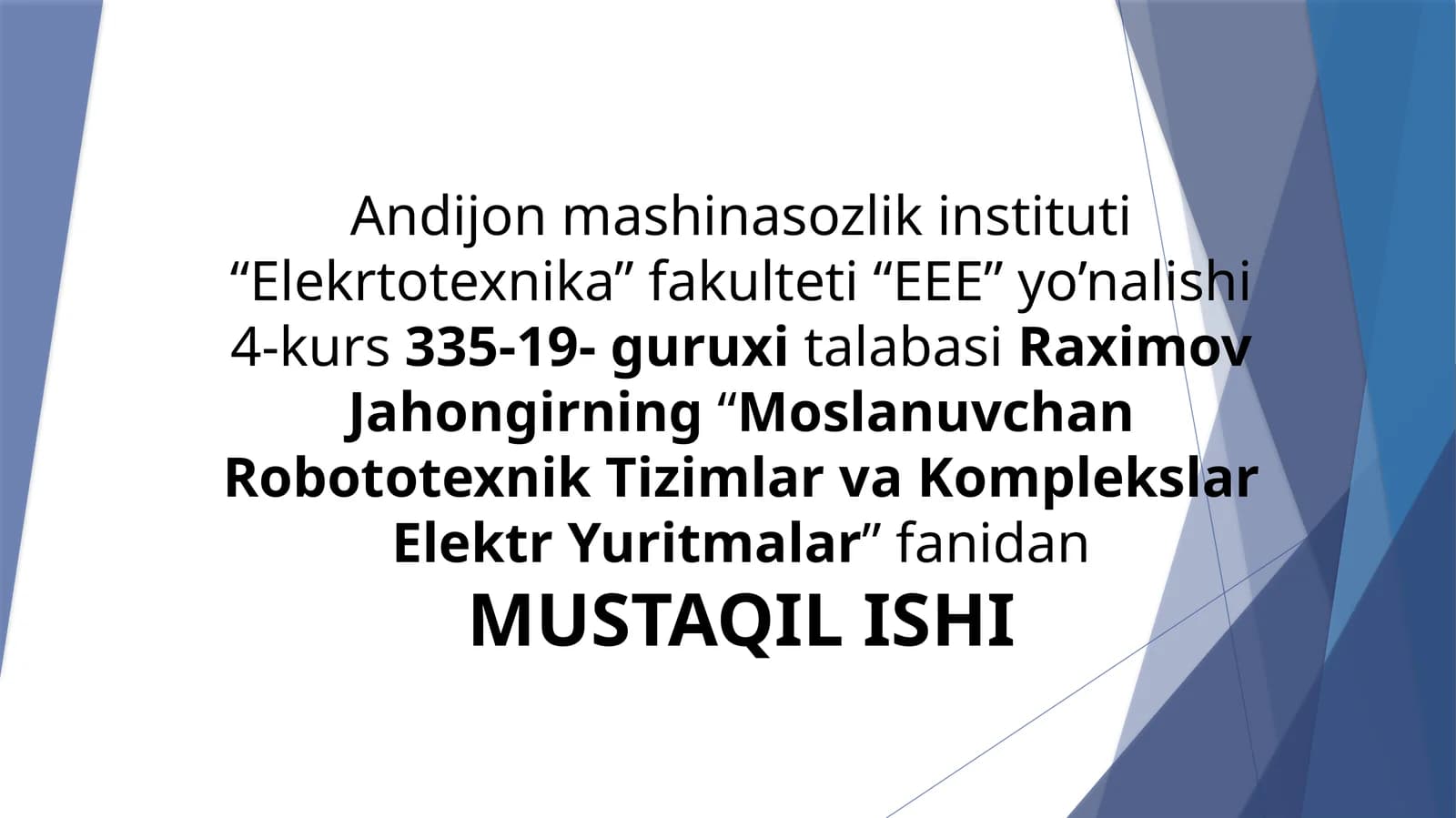 Ko'p foydali adabiyot va mustaqil ishlar