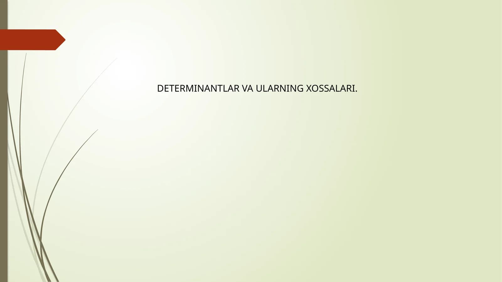 DETERMINANTLAR VA ULARNING XOSSALARI