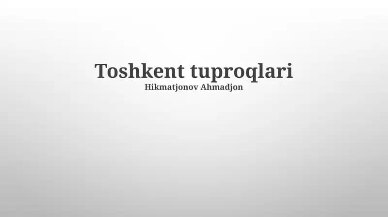 Toshkent tuproqlari