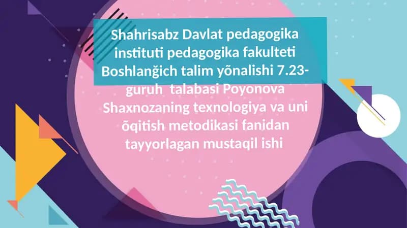Shahrisabz Davlat Pedagogika Institutisi Pedagogika Fakulteti
