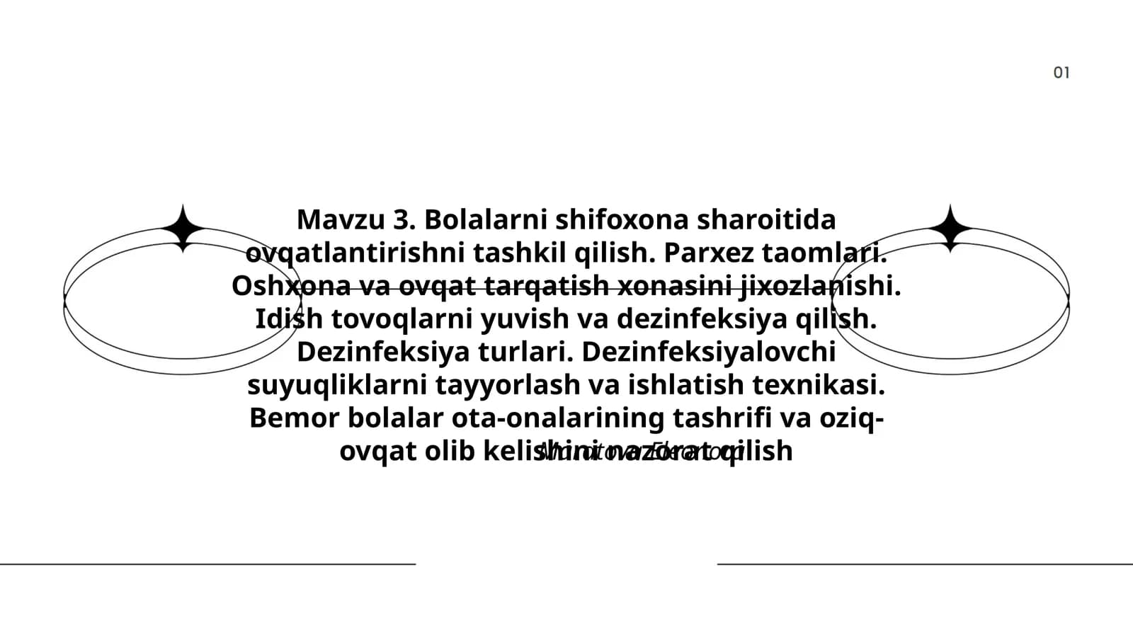 Bolalarni shifoxona sharoitida ovqatlantirishni tashkil qilish