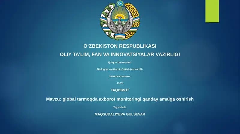 Global tarmoqda axborot monitoringi qanday amalga oshirish
