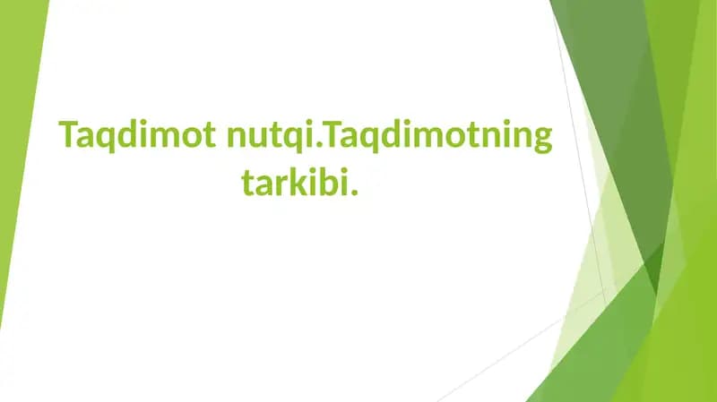 Taqdimot nutqi