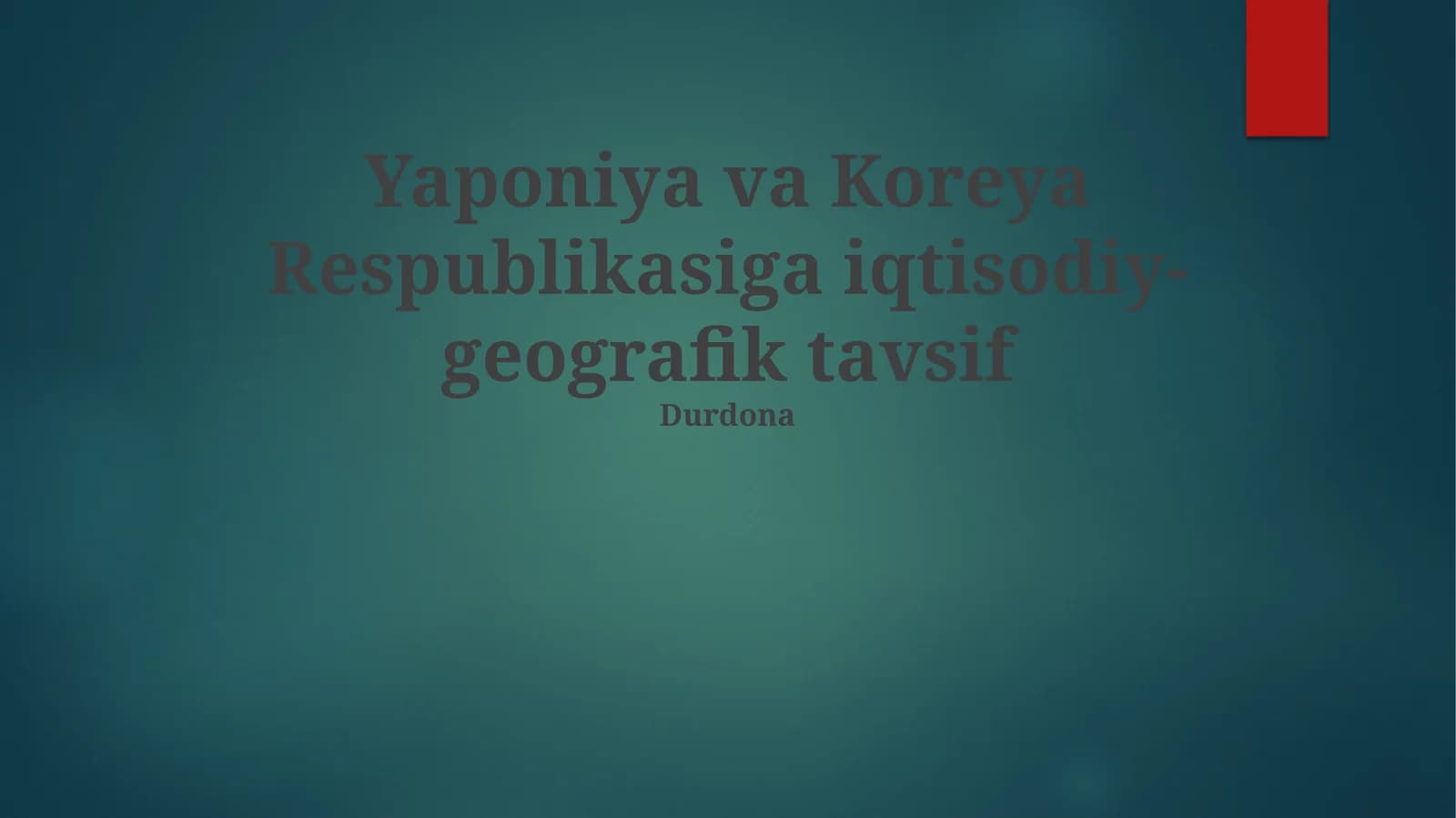 Yaponiya va Koreya Respublikasiga iqtisodiy-geografik tavsif
