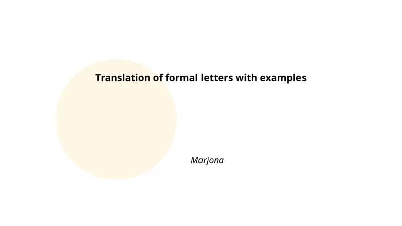 Translation of formal letters with examples
