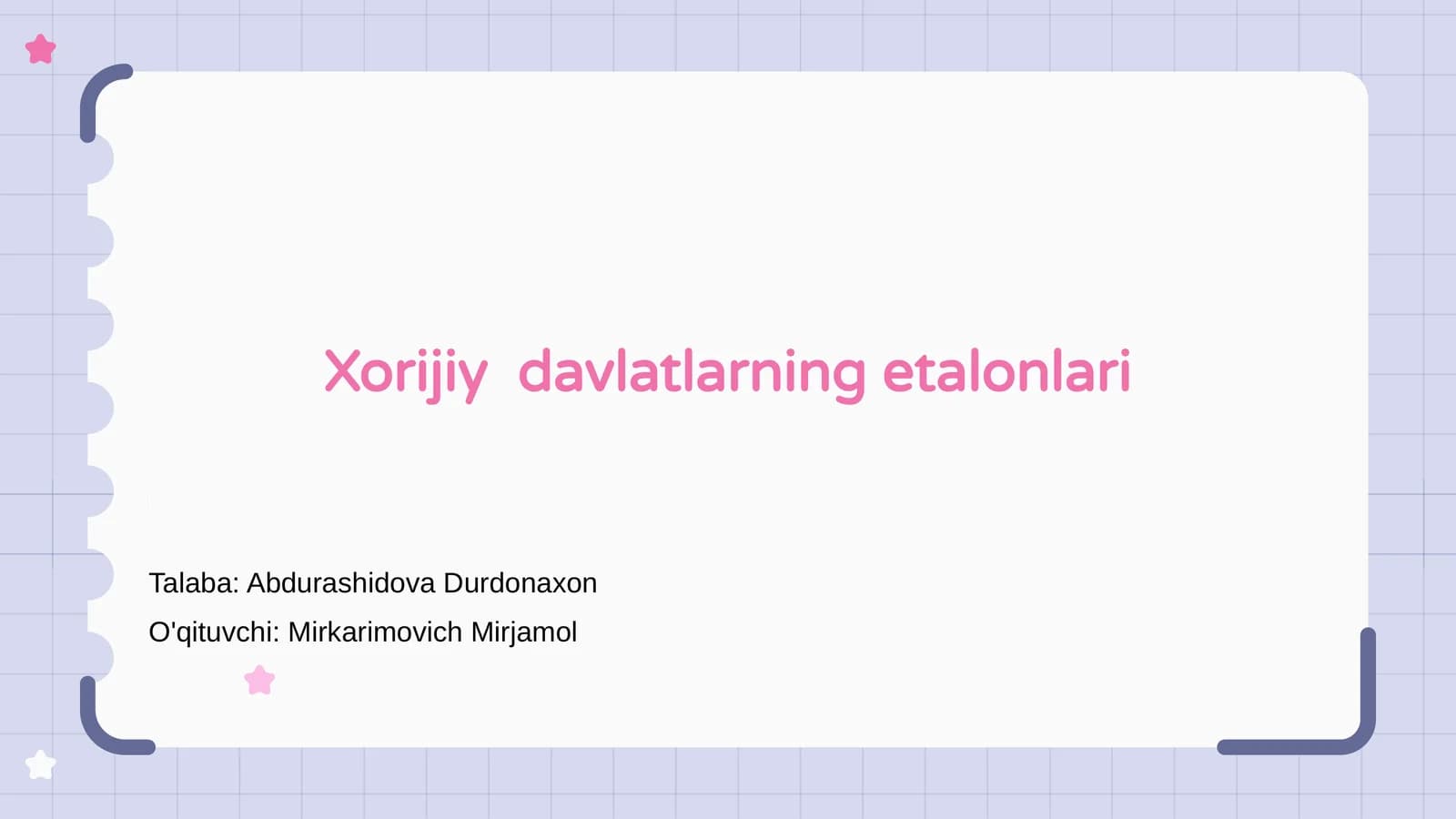 Xorijiy davlatlarning etalonlar tizimi