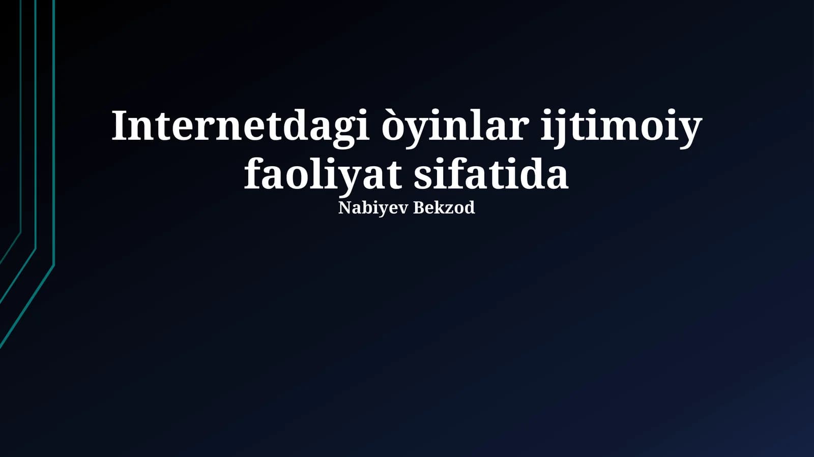 Internetdagi òyinlar ijtimoiy faoliyat sifatida