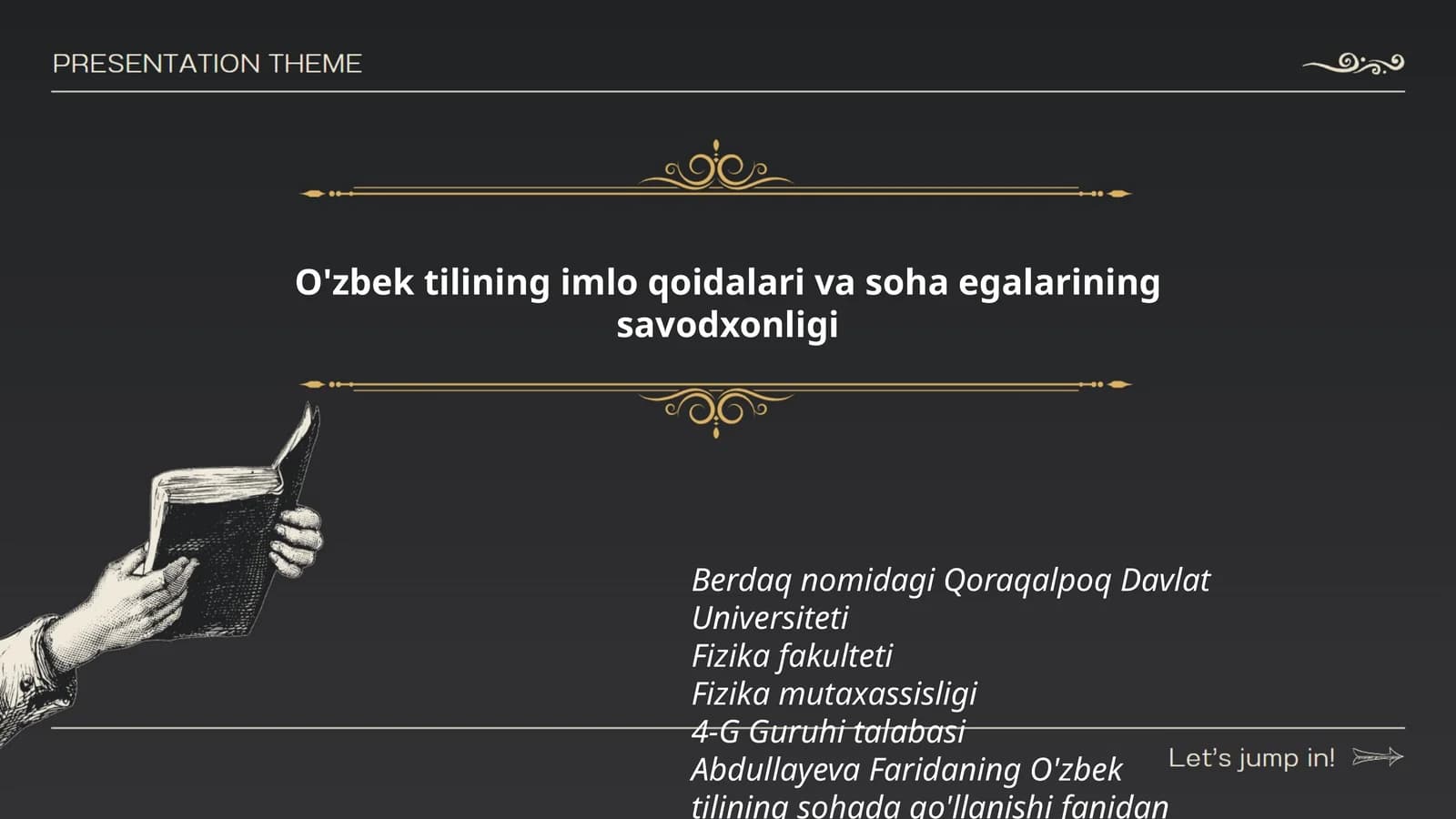 O'zbek tilining imlo qoidalari va soha egalarining savodxonligi