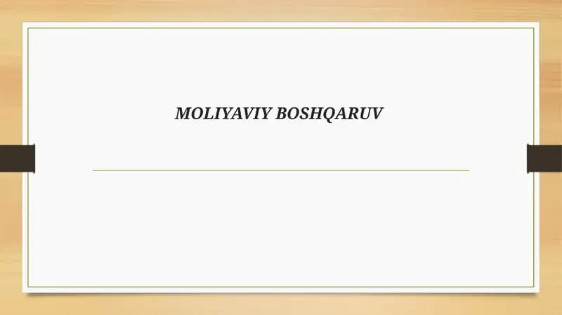 MOLIYAVIY BOSHQARUV