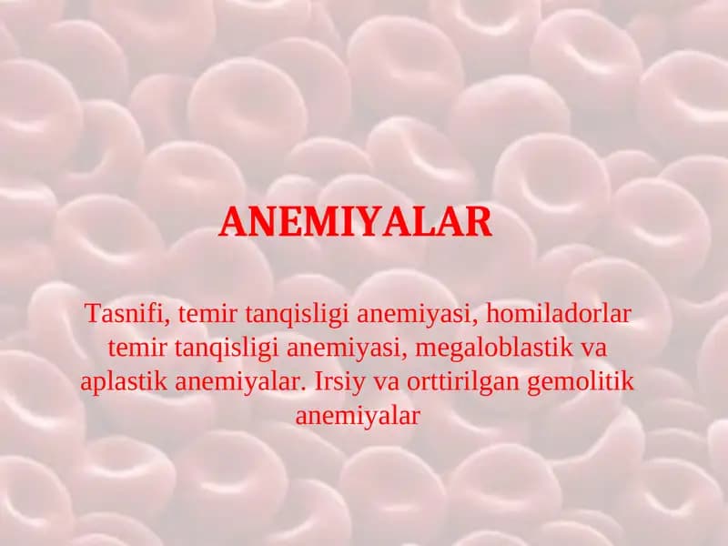 Anemiyalar