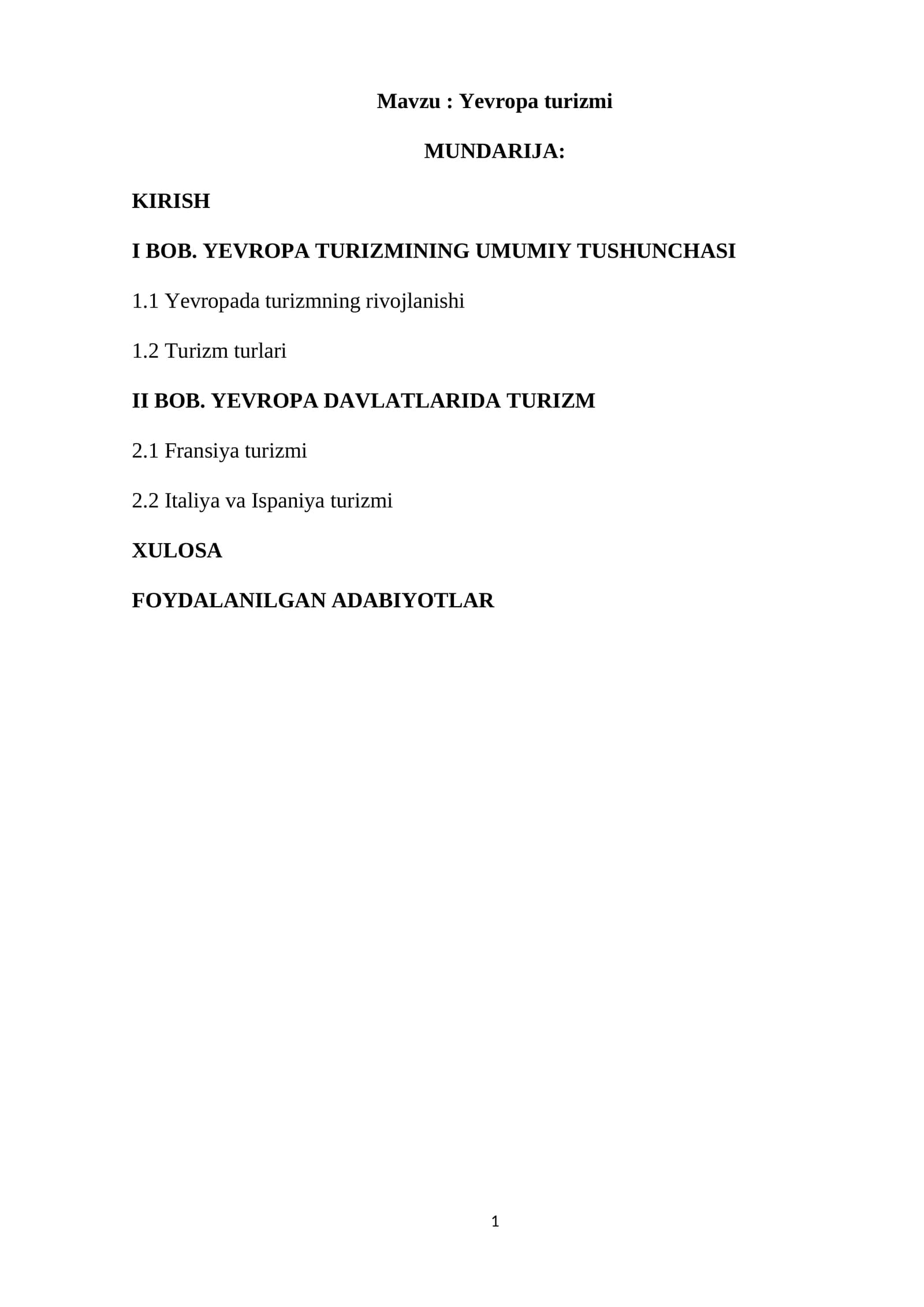 Yevropa turizmi