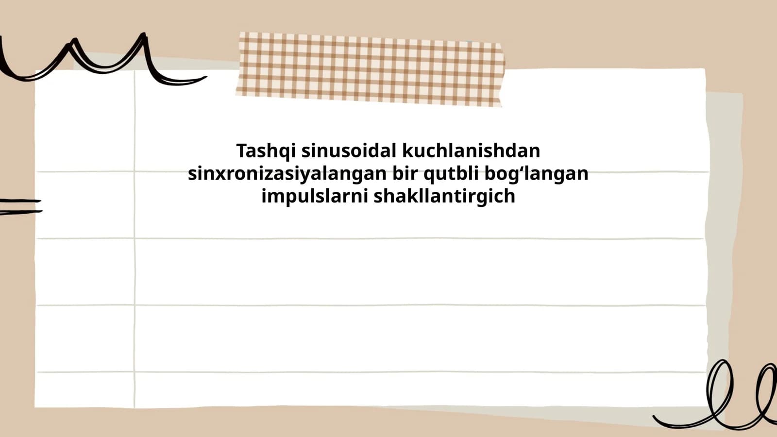 Sinusoidal kuchlanishning tavsifi
