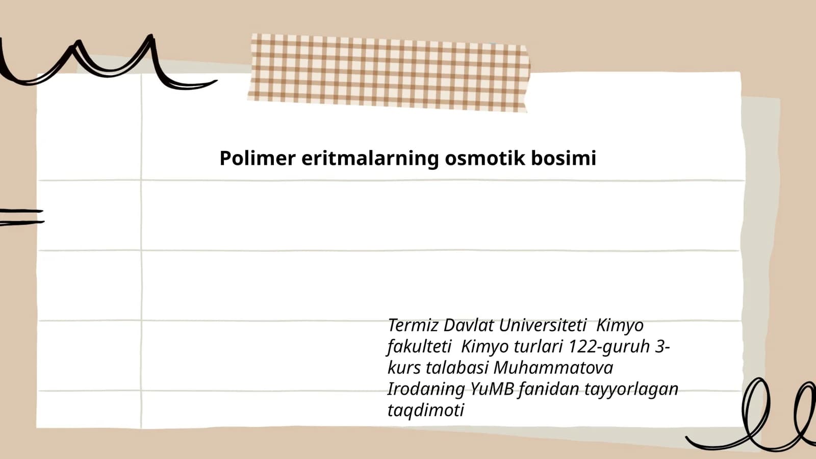 Polimer eritmalarning osmotik bosimi