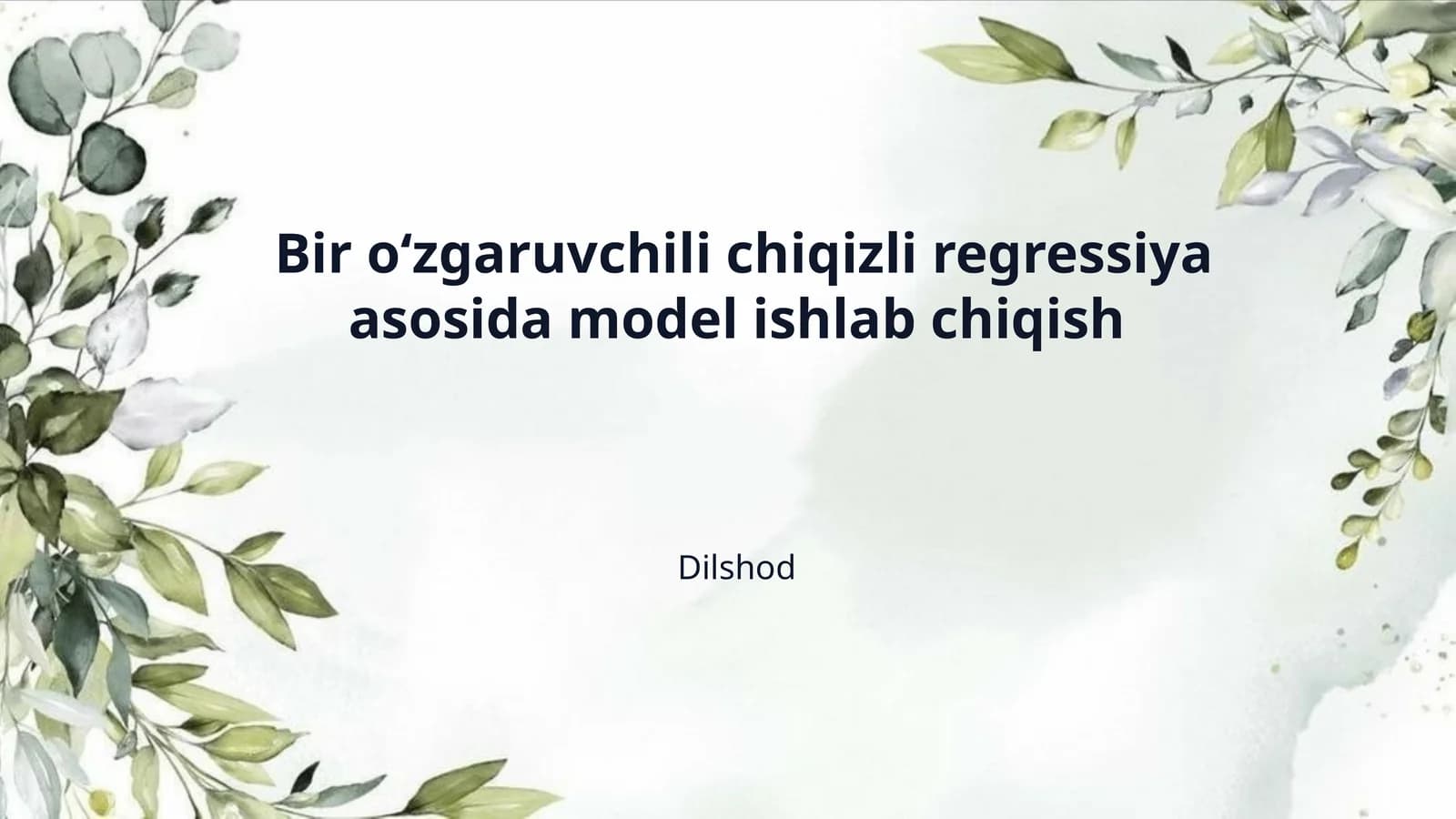 Bir o‘zgaruvchili chiqizli regressiya asosida model ishlab chiqish