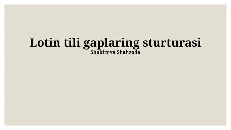 Lotin tili gaplaring sturturasi