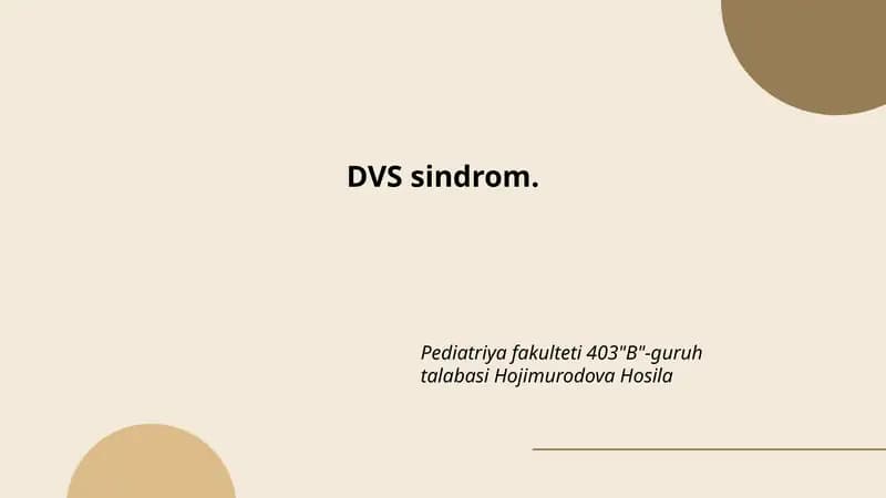DVS sindrom