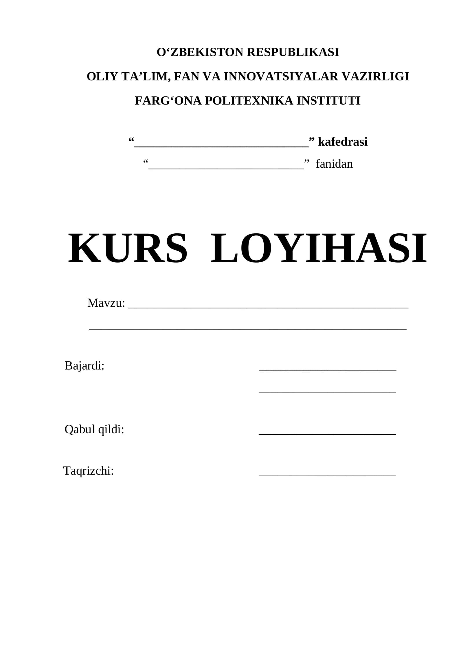 kurs ishi beti
