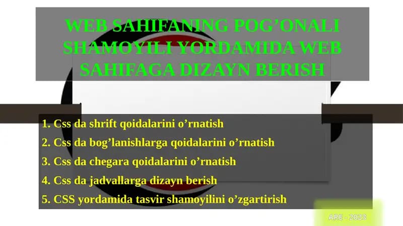 CSS da shrift qoidalarini o'rnatish